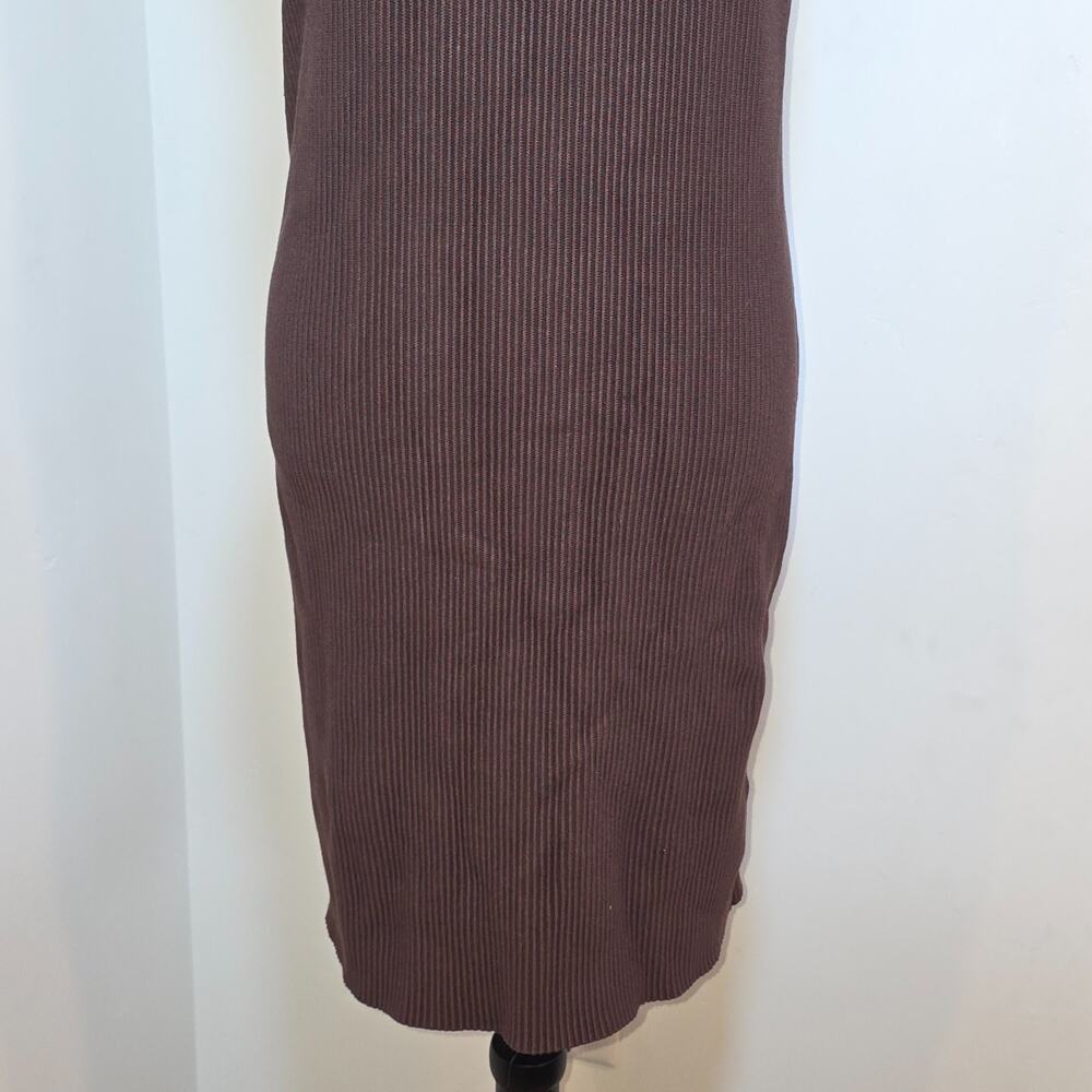 House Of Harlow 1960 Brown Sleeveless Ribbed Midi Dress Large Revolve - Picture 4 of 6
